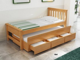 Cama Solteiro Bibox com Cama Auxiliar Coroa 1690 AT